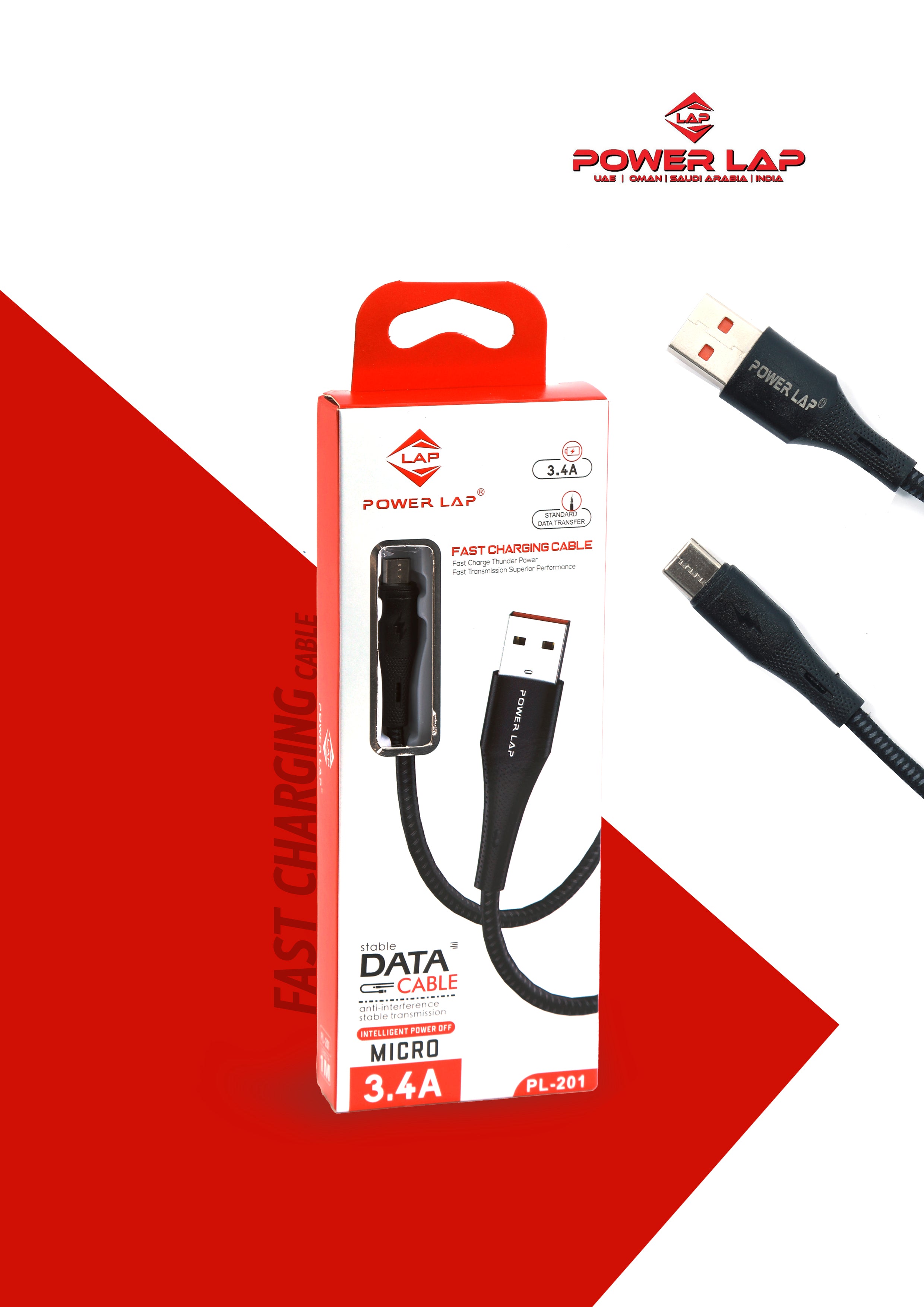 POWER LAP®PL-201 USB TO Micro  cable