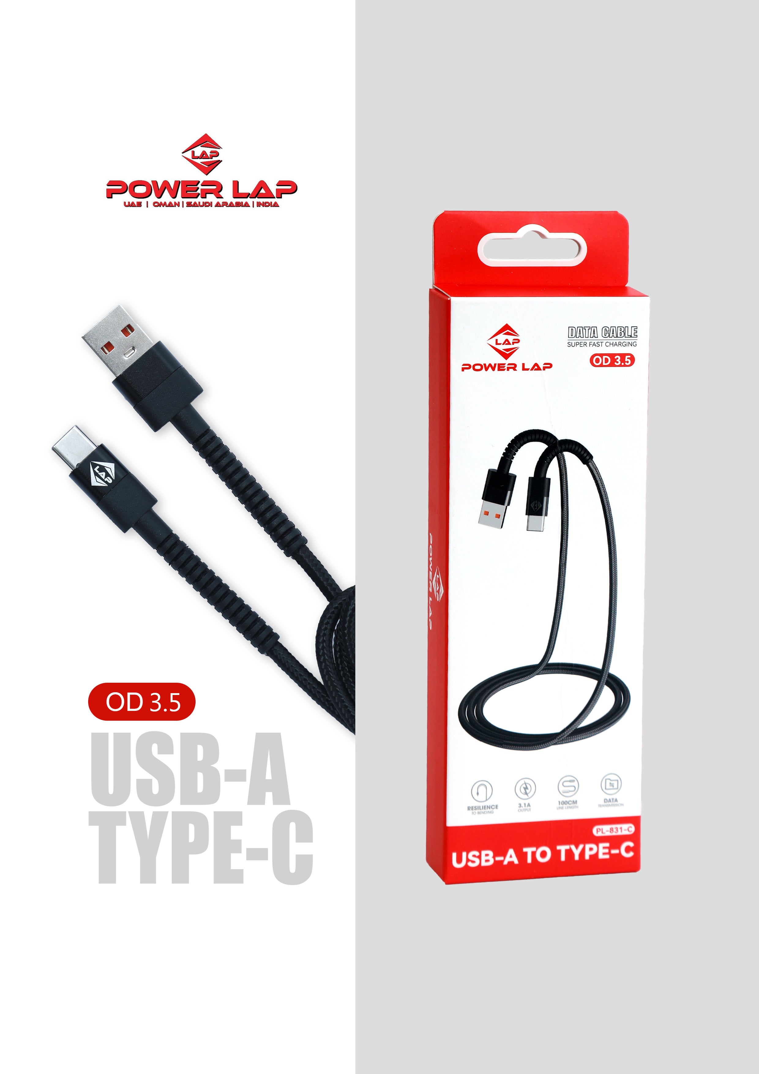 TYPE -C TO TYPE -C DATA CABLE 100 CM PL-831-CC