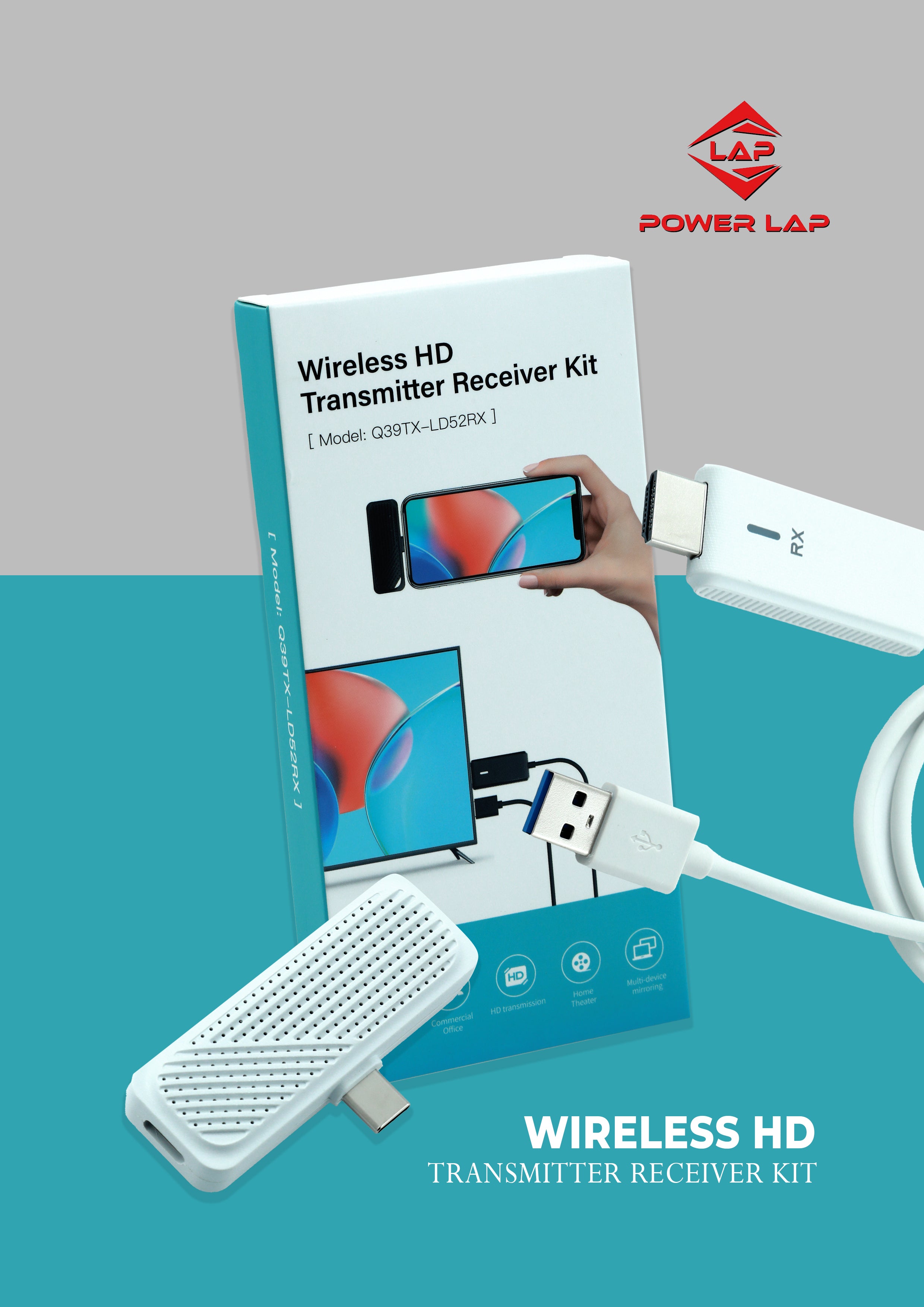 POWER LAP® PL-559 WIRELESS HD TRANSMITTER RECIEVER KIT