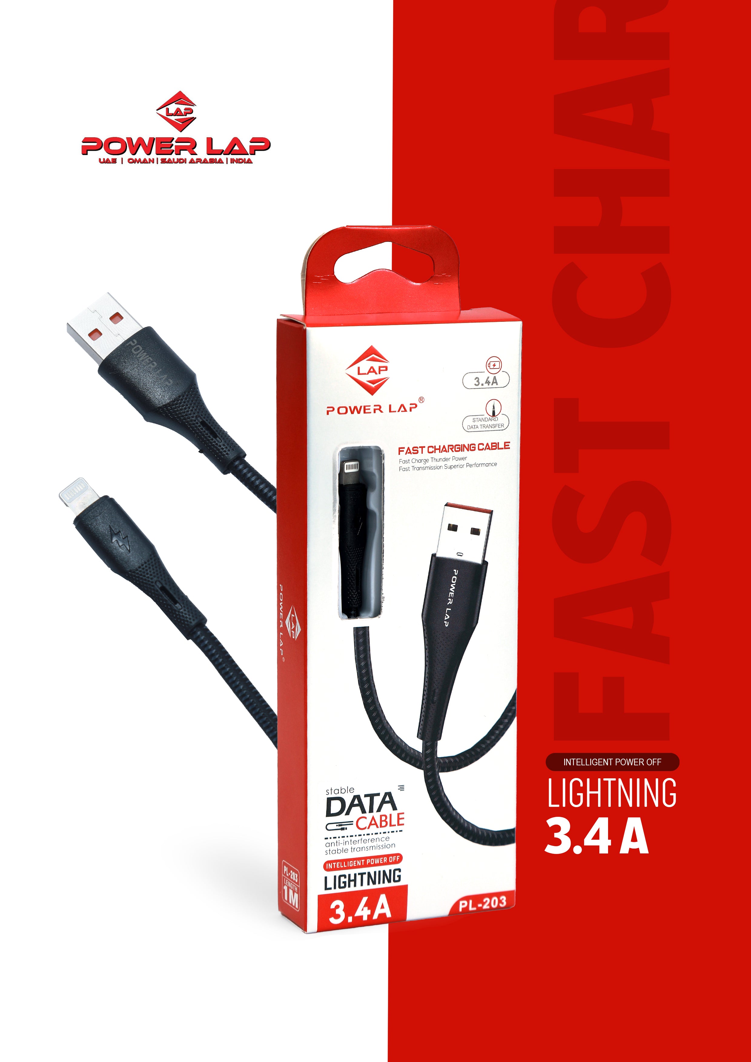POWER LAP®PL-203 USB TO LIGHTNING CABLE