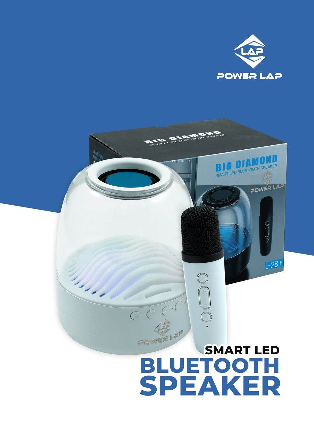 POWER LAP® L-28+ – Big Diamond Smart LED Bluetooth Speaker