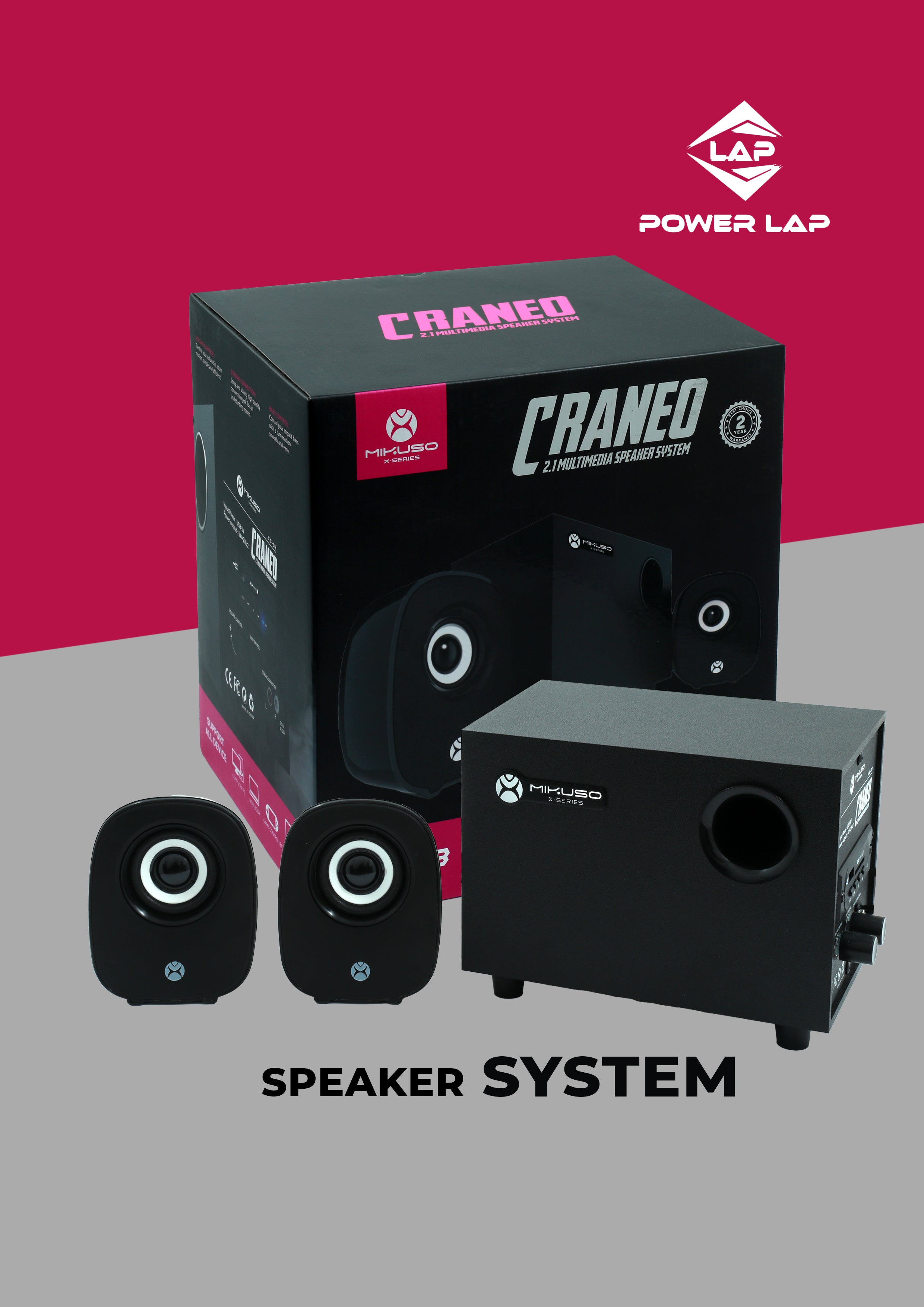 POWERLAP®XS38 CRANED MULTIMEDIA SPEAKER SYSTEM