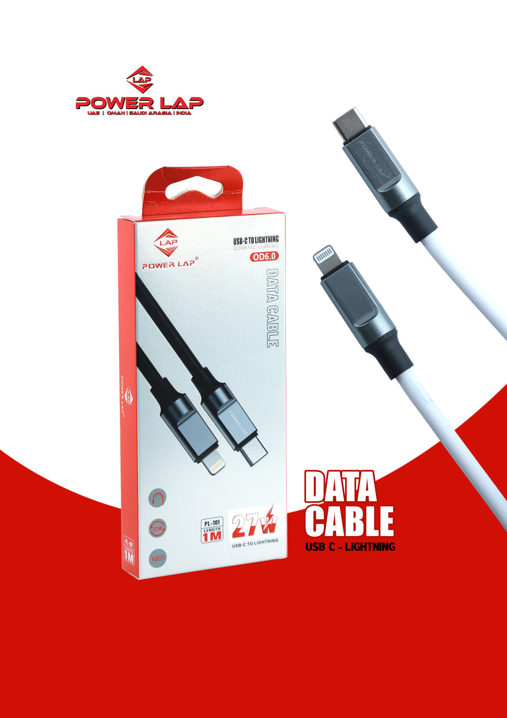 POWER LAP® 27W USB-C to Lightning Super Fast Charging Cable (1 Meter) PL-101