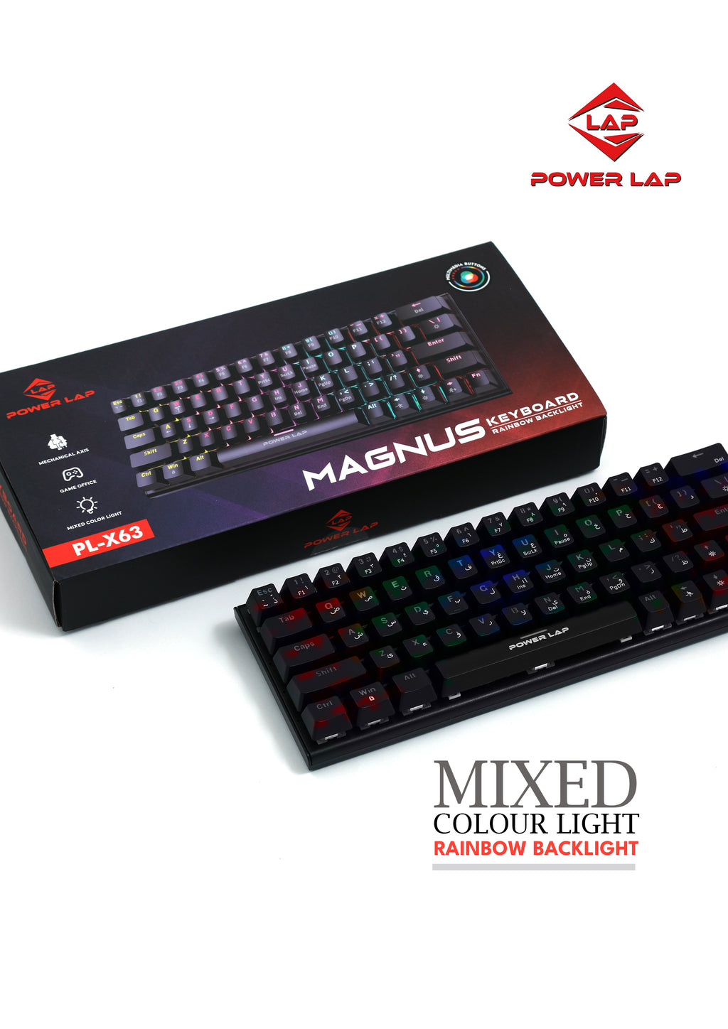 POWERLAP MAGNUS X-63 MAGNUS Mechanical Keyboard Compact • Mechanical • Rainbow Backlight