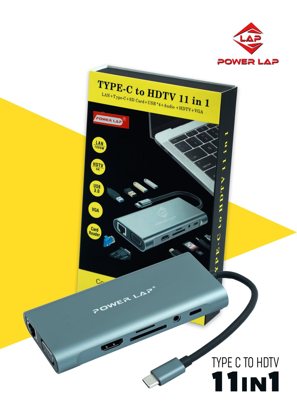 POWER LAP® USB-C to HDTV 11-in-1 Adapter