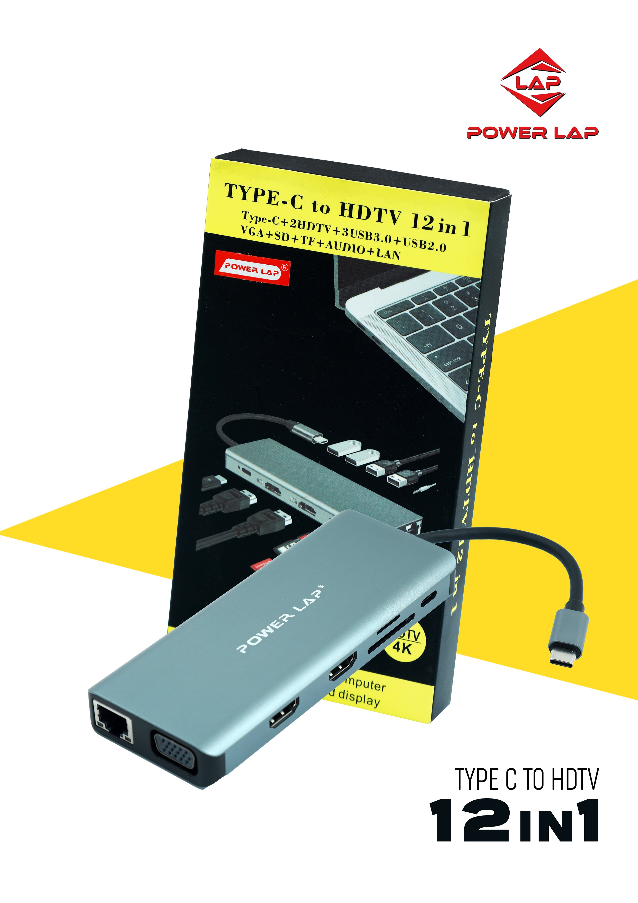 POWER LAP®PL-515  TYPE-C TO 12 IN 1 ADAPTER
