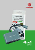 POWER LAP®Type-C to 4-in-1 Hub Adapter  (4K Support)-PL-502