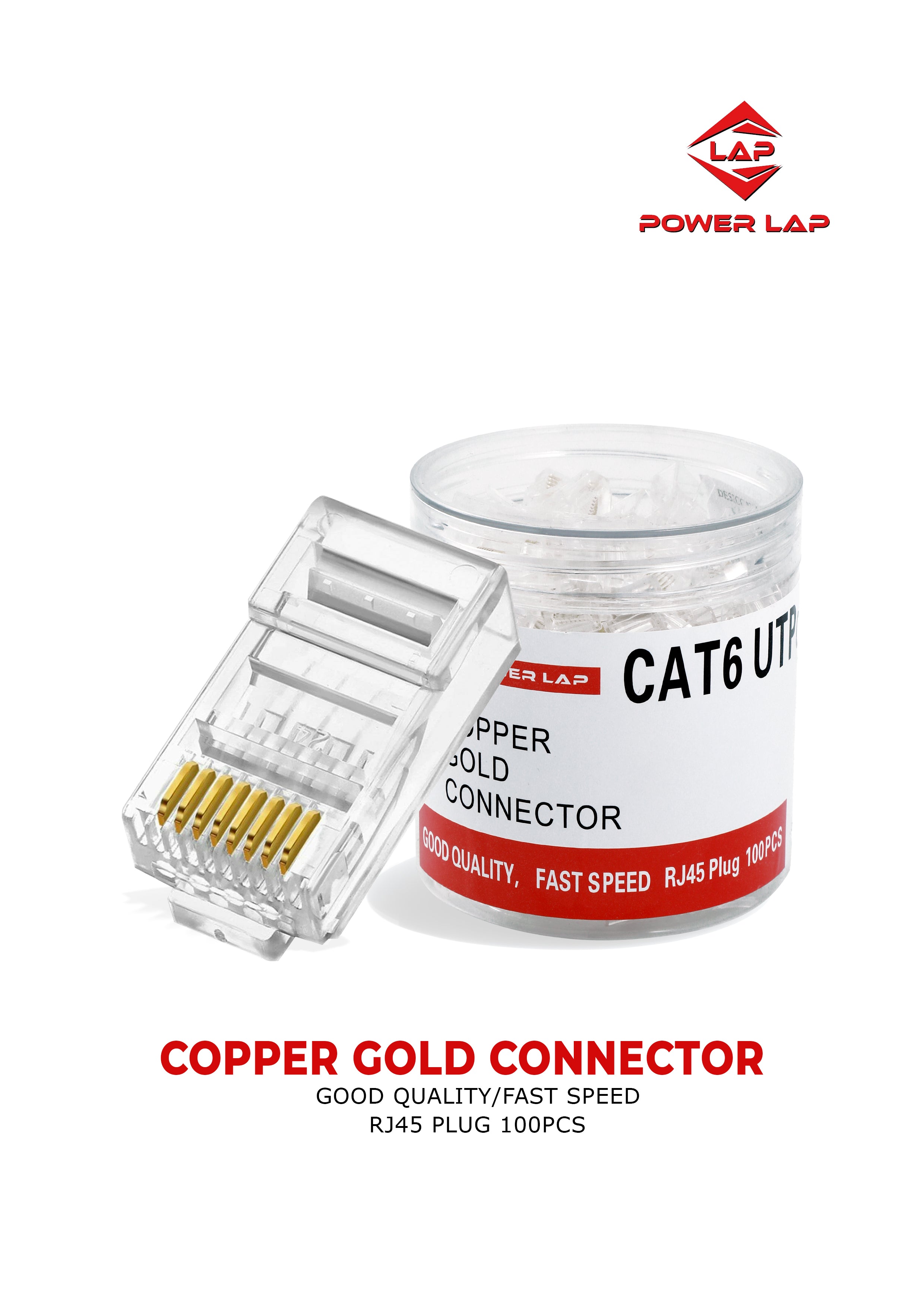 POWER LAP® CAT 6 CONNECTOR (100 PIECES BOX)