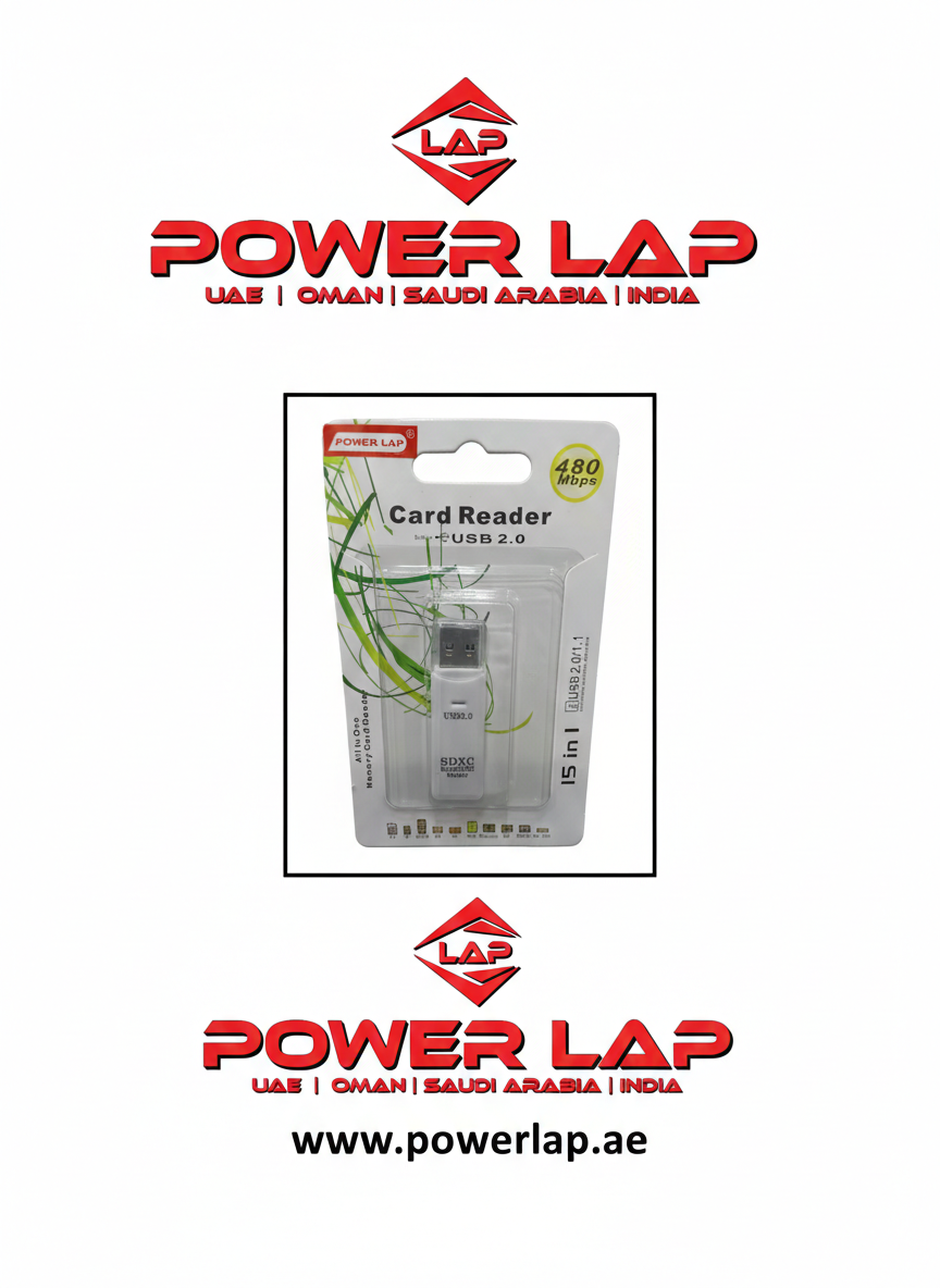 POWER LAP® USB 2.0 All-in-One Card Reader (15-in-1)