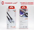 POWER LAP USB-C to Lightning cable packaging on a white background