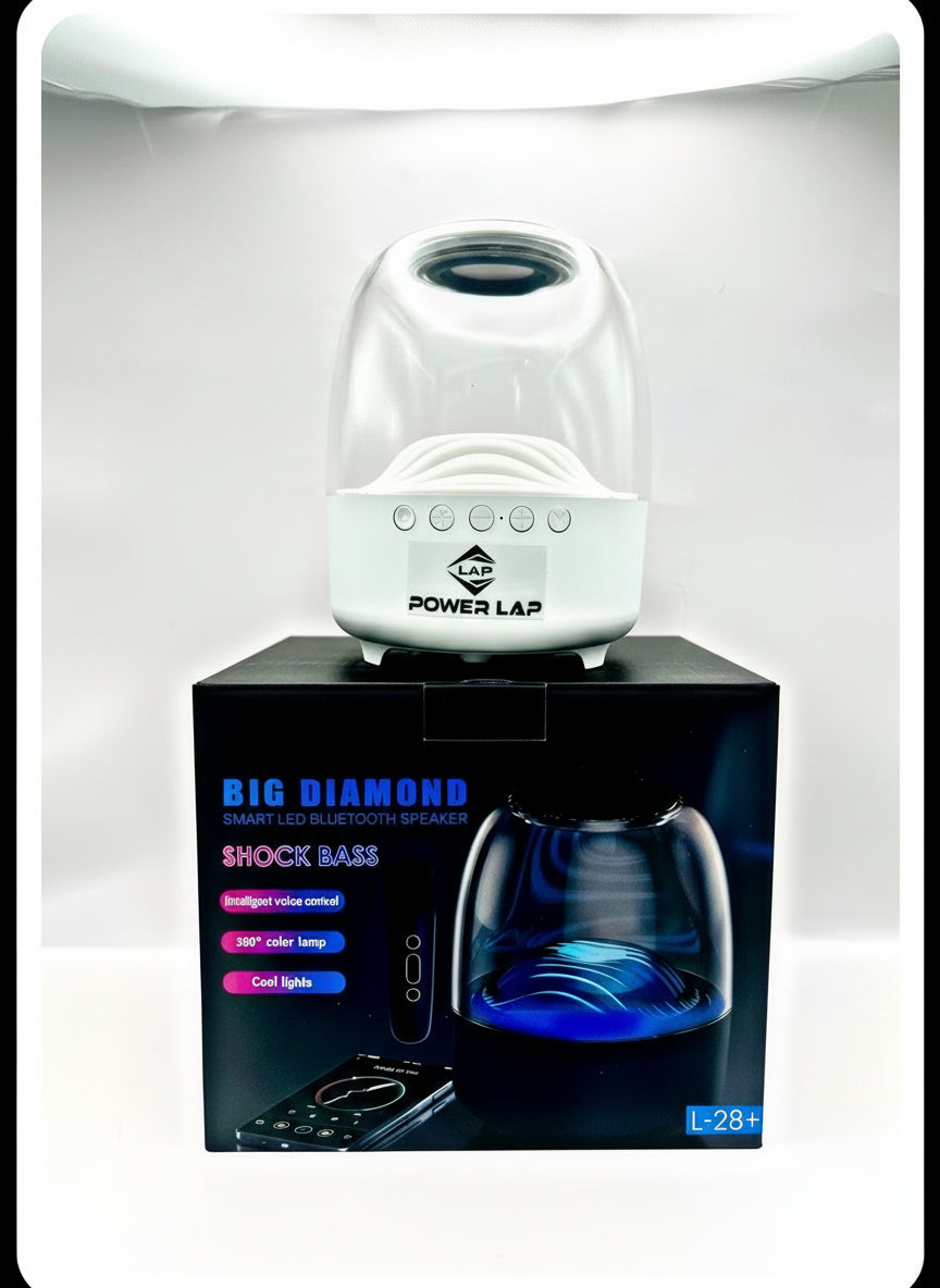 White electronic device with 'Power Lap' branding on a gray background