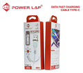 POWER LAP data fast charging cable Type-C packaging on a white background