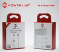 POWER LAP USB-C to Lightning/USB-C 60W charge cable packaging on a white background