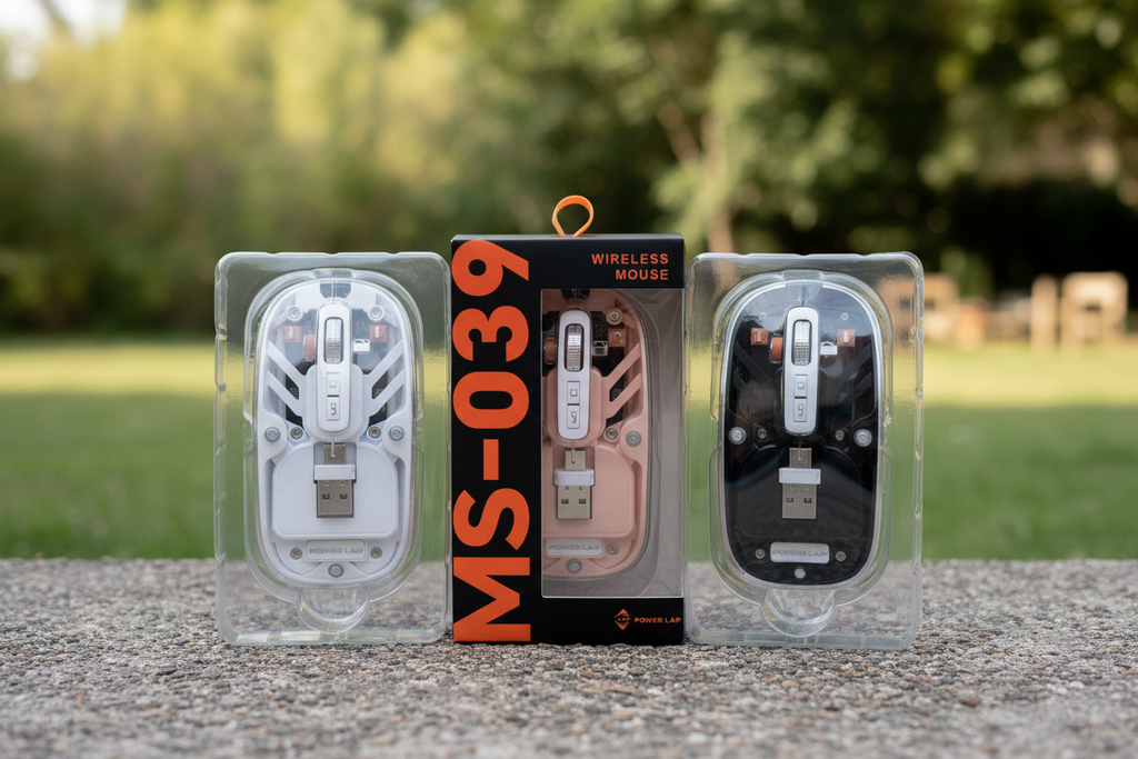 Power Lap MS-039 wireless mic packaging on a white background