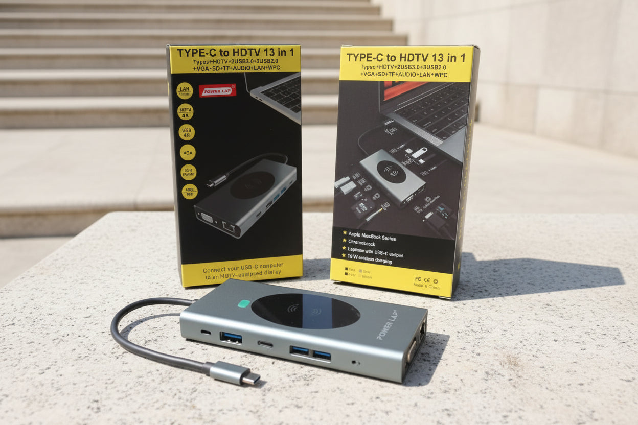 POWER LAP® Type-C to HDTV 13-in-1 USB-C Hub Adapter
