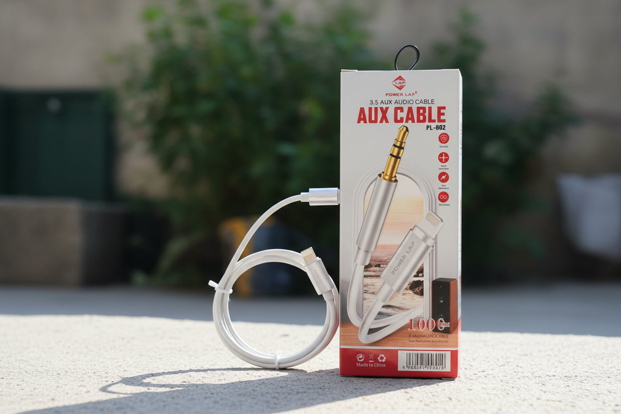 POWER LAP® PL-602 3.5mm AUX TO LIGHTNING Audio Cable (100cm)
